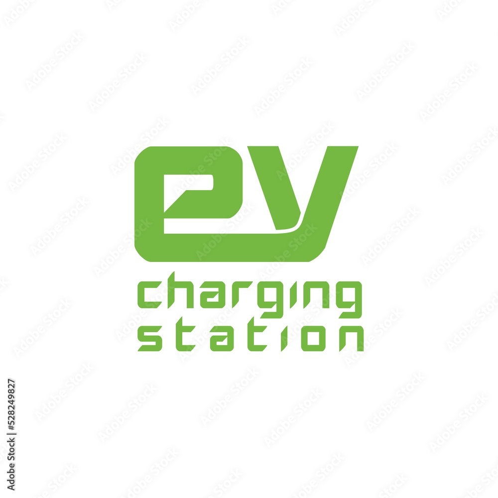 EV charging station banner isolated on white background EV charging station banner isolated on white background