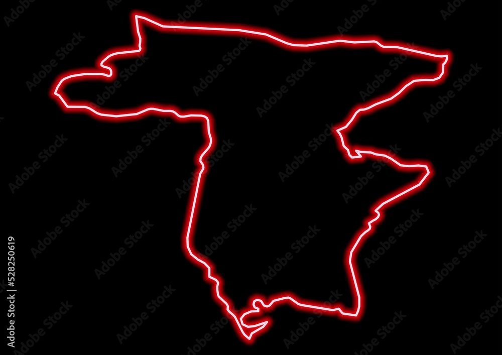 Red glowing neon map of Udine Italy on black background. Red glowing neon map of Udine Italy on black background.