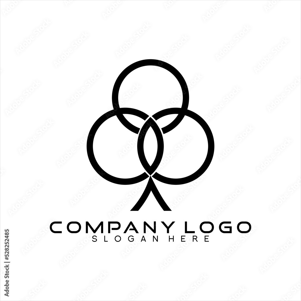 Vector logo design with circle elements forming a symbol. Vector logo design with circle elements forming a symbol.
