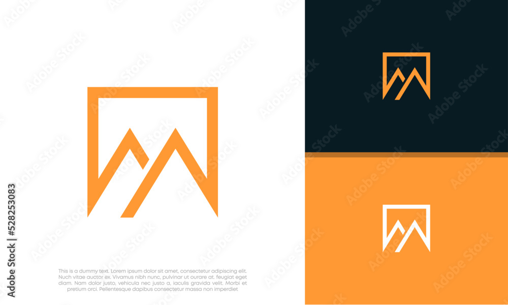 Initials M logo design. Initial Letter Logo. Innovative high tech logo template.