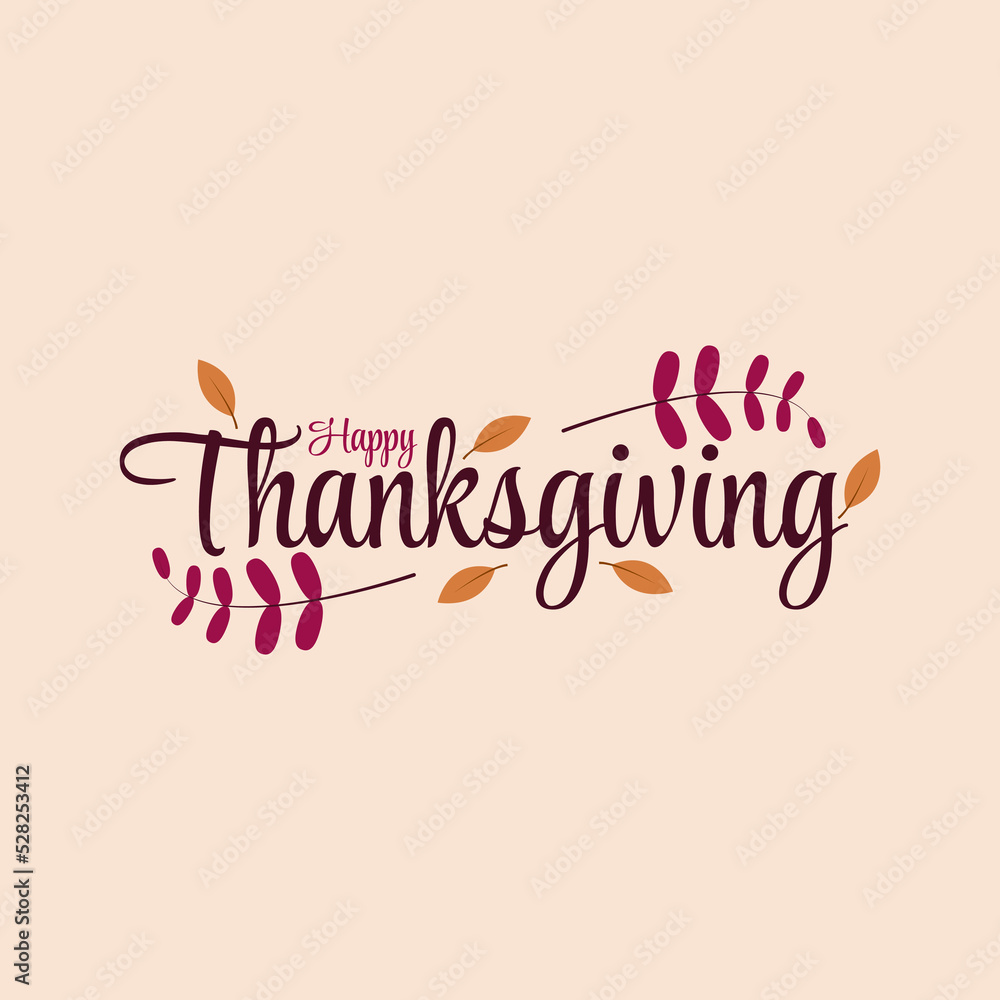 happy thanksgiving lettering badge. vector illustration