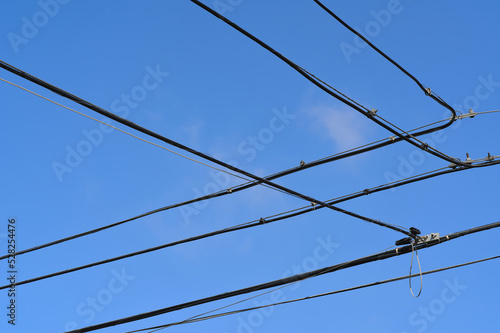 Wallpaper Mural Electric cables on blue sky Torontodigital.ca