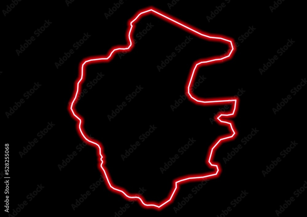 Red glowing neon map of Vidin Bulgaria on black background. Red glowing neon map of Vidin Bulgaria on black background.