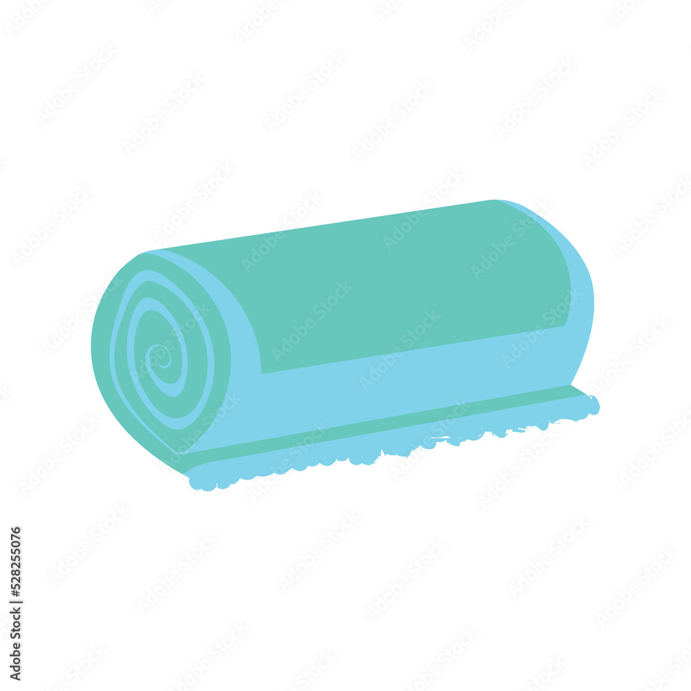 Rolled-up green towel vector illustration Rolled-up green towel vector illustration