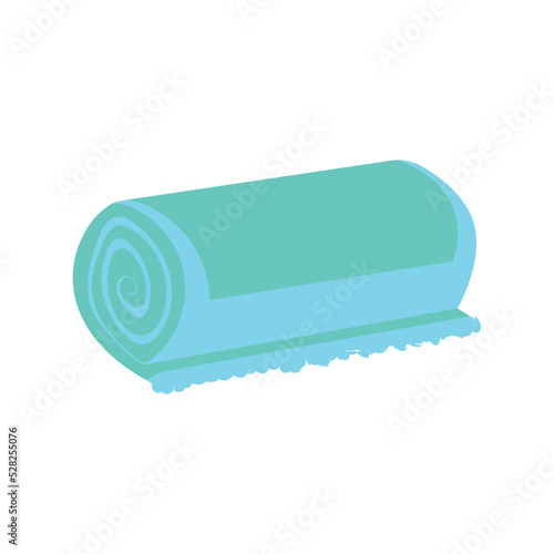 Rolled-up green towel vector illustration
