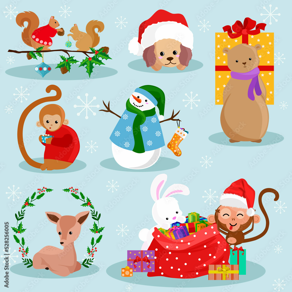 set of christmas elements set of christmas elements