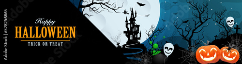 Happy halloween background template with pumpkin.
