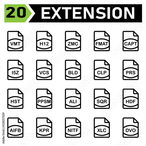 File Extension icon include vmt, h12, zmc, fmat, capt, i5z, vcs, bld, clp, prs, hst, ppsm, ali, sqr, hdf, aifb, kpr, nitf, xlc, dvo, file, format, extension, document, sign,