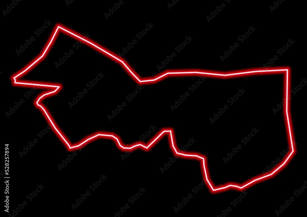 Red glowing neon map of Zərdab Azerbaijan on black background. Red glowing neon map of Zərdab Azerbaijan on black background.