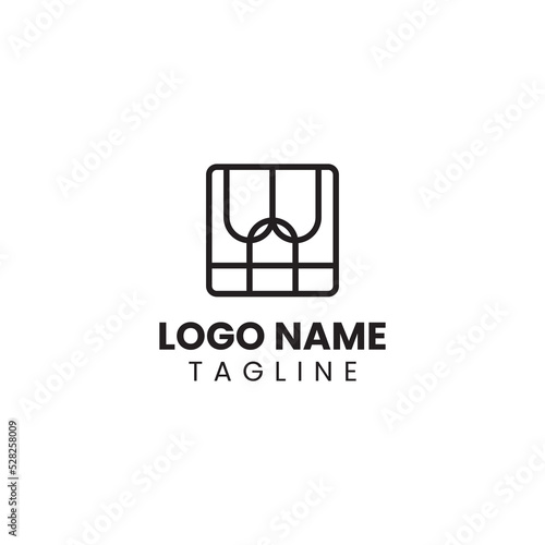 Two Glass Logo. abstract logo that needs to be looked at carefully. This logo is in the form of two glasses in a box. this logo can be used for restaurant or food shop