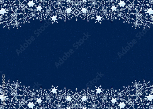 雪の結晶　フレーム　水色　背景　青　ダスト（青）