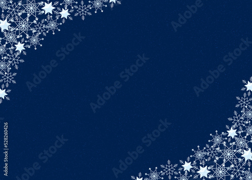 雪の結晶　フレーム　水色　背景　青　ダスト（青）