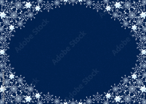 雪の結晶　フレーム　水色　背景　青　ダスト（青）