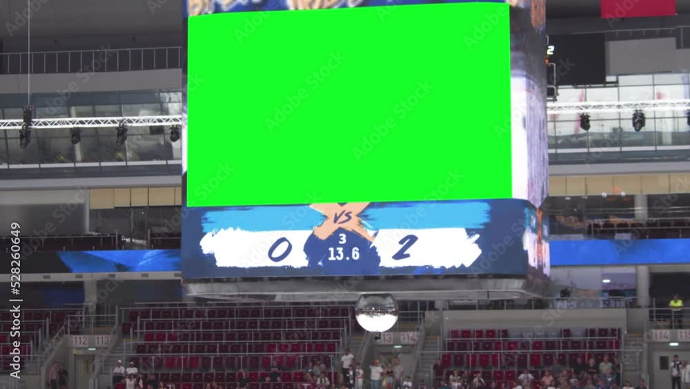 Hockey match countdown on the scoreboard with a green screen. Hockey match countdown on the scoreboard with a green screen.