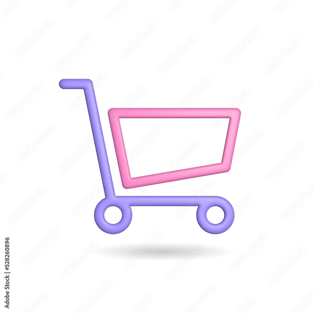 3d rendering shopping backet icon. Illustration with shadow isolated on white. 3d rendering shopping backet icon. Illustration with shadow isolated on white.