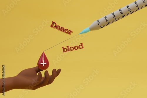 blood transfusion concept. an African American man receives a blood transfusion. 3d render