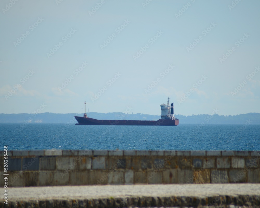 cargo ship at sea 