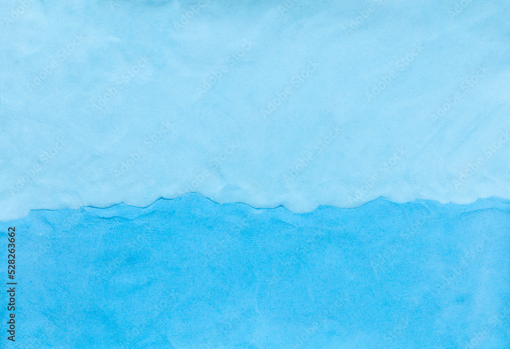 Sea made from blue  plasticine. concept holiday texture   sea background