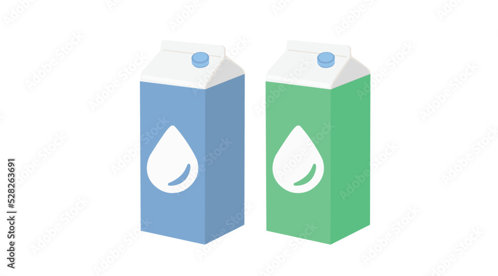 Water Boxes Set. Vector Isolated Illustration of a Water Carton or Boxes Water Boxes Set. Vector Isolated Illustration of a Water Carton or Boxes