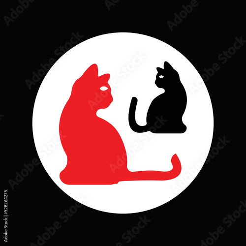 Wallpaper Mural Two cat  animal logo design  Torontodigital.ca