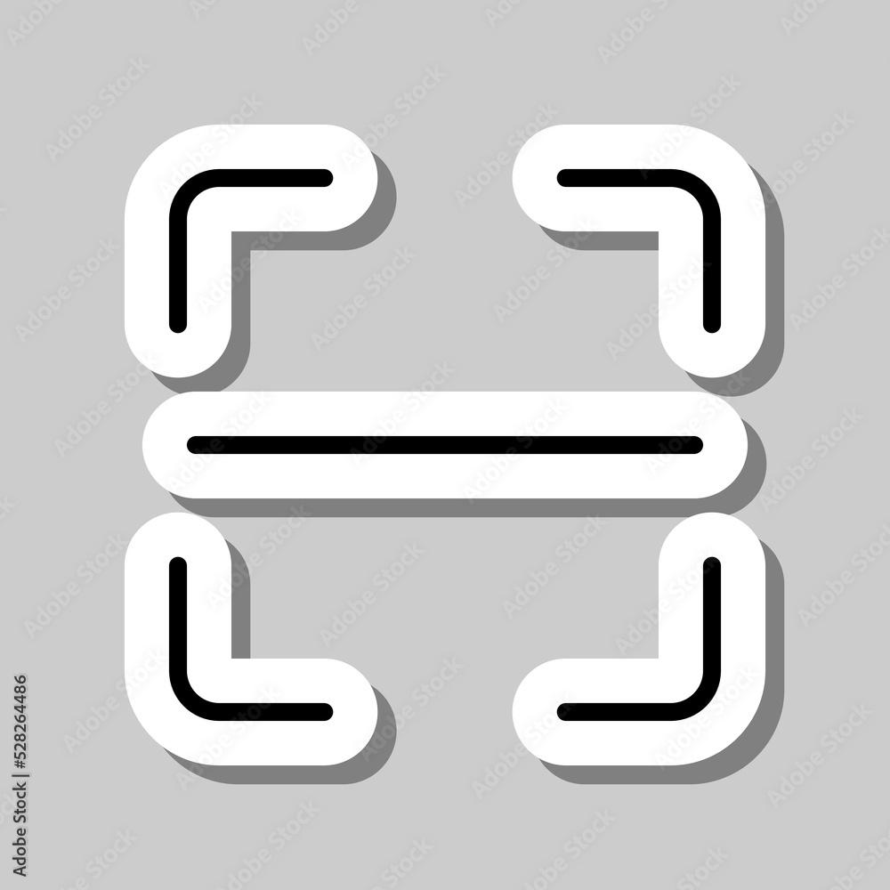 Scan code simple icon vector. Flat design. Sticker with shadow on gray background.ai Scan code simple icon vector. Flat design. Sticker with shadow on gray background.ai