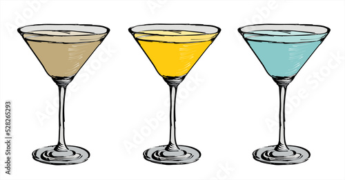 Hand drawn illustration of  cocktail 