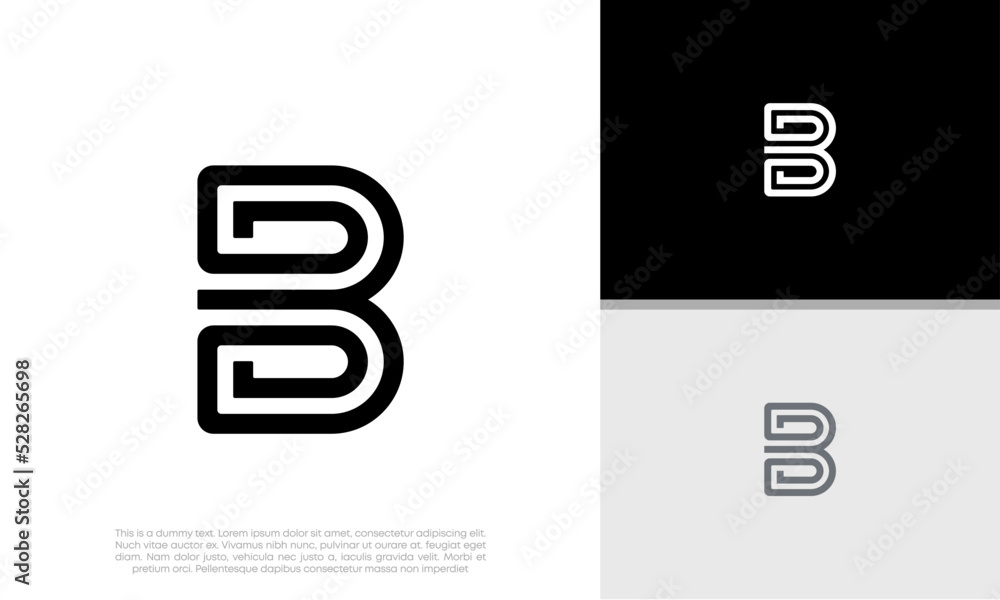Initials B logo design. Initial Letter Logo. Innovative high tech logo template. Initials B logo design. Initial Letter Logo. Innovative high tech logo template.