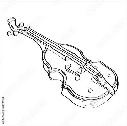 hand drawn violin on white