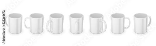 Mug mock up isolated on white background. 3d rendering illustration.