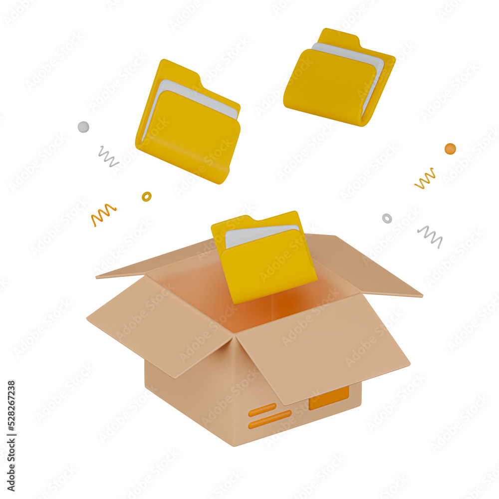 3d File folder document paper technology icon. 3d rendering with clipping path 3d File folder document paper technology icon. 3d rendering with clipping path