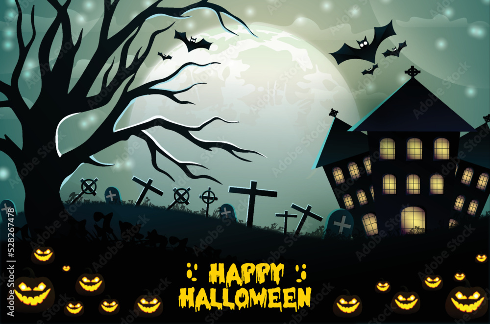 Halloween, Monster, and Ghost background flat design