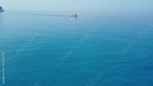 Blue sea and the ship