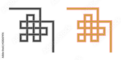 Endless Knot Corner Ornament Vector Illustration 