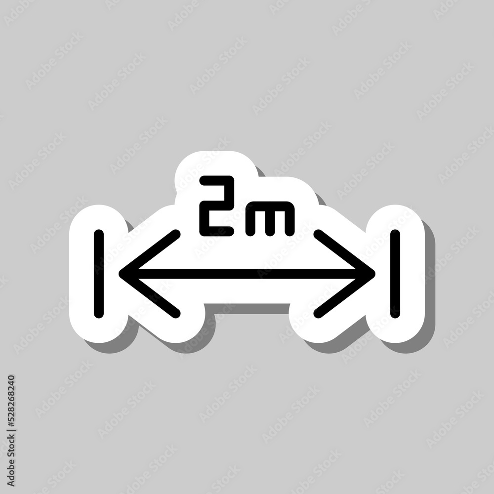Distance logo simple icon vector. Flat design. Sticker with shadow on gray background.ai Distance logo simple icon vector. Flat design. Sticker with shadow on gray background.ai
