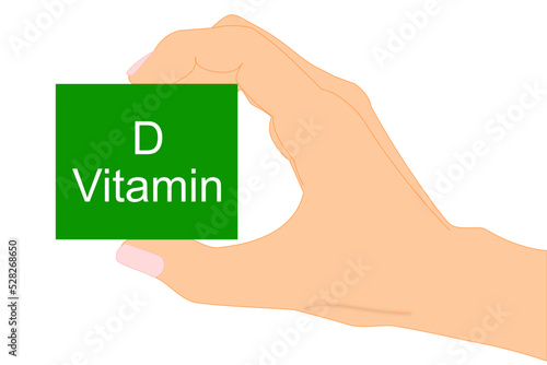Hand hält Vitamin D