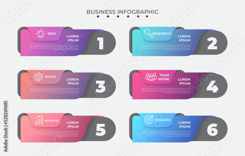 Infographic or lower third template in gradient color with business icon design