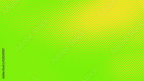 Abstract dots halftone green yellow colors pattern gradient texture background.