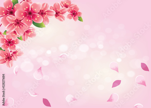 Realistic blurred spring background
