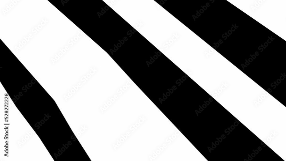 Abstract background with black and white stripes.Seamless loop video.