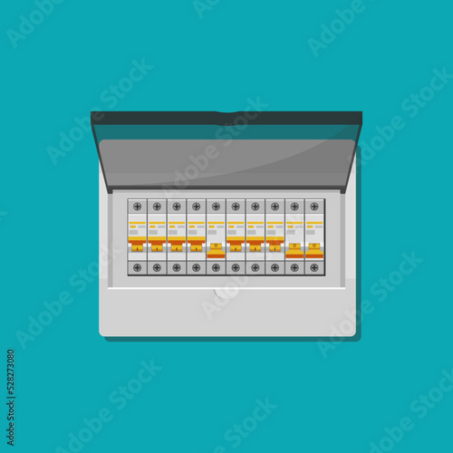 Electric automatic circuit breakers Vector illustration