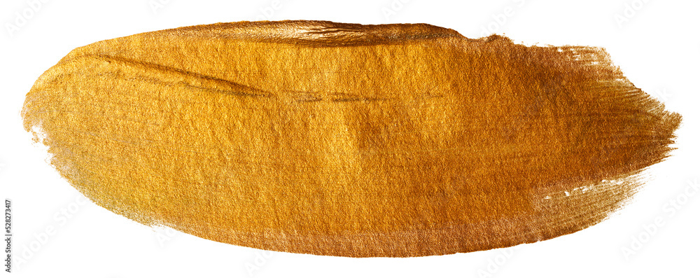 Gold paint stain on white background Gold paint stain on white background