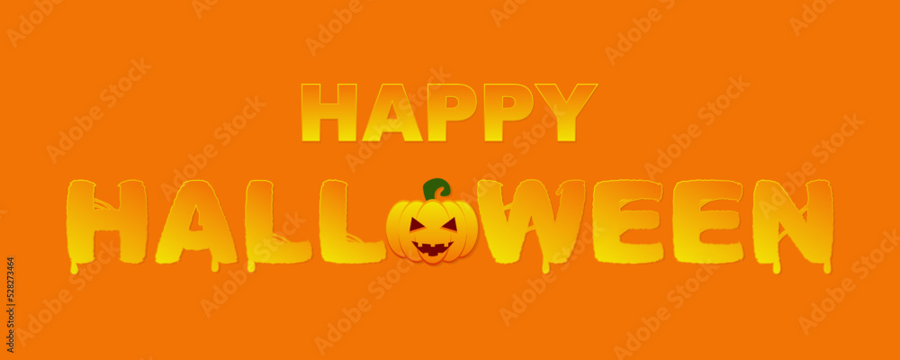 Happy Halloween Text Banner, Vector. Happy Halloween Text banner design template. Happy Halloween vector illustration.