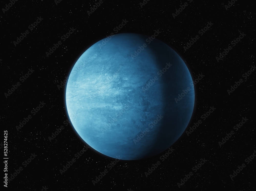 Twin Earth, Super-earth planet, alien world. Exoplanet with atmosphere and ocean of water, rocky planet in space. Twin Earth, Super-earth planet, alien world. Exoplanet with atmosphere and ocean of water, rocky planet in space.