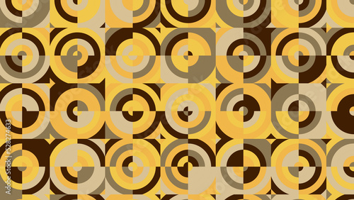 yellow, beige and brown geometric pattern, seamless wallpaper for tile, banner, tableclothe