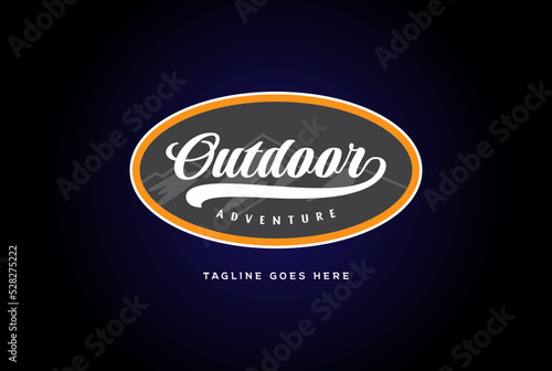 Letter Outdoor Text Type Font Word Lettering Badge Emblem Label Sticker Stamp for Adventure Logo Design