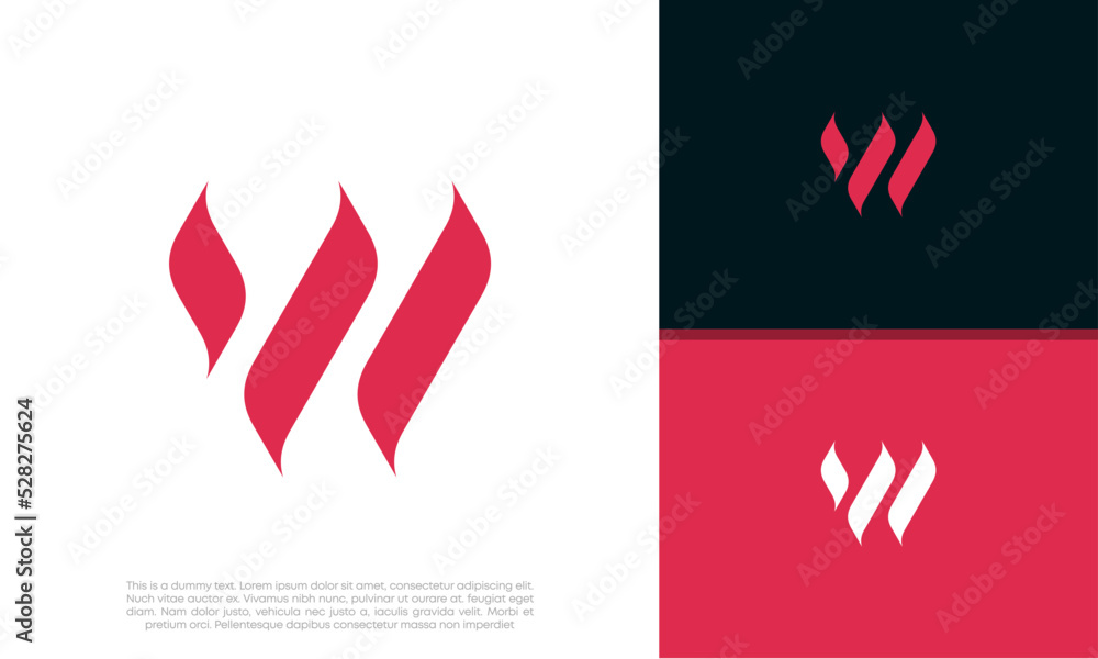Obraz premium Initials W logo design. Initial Letter Logo. Innovative high tech logo template.