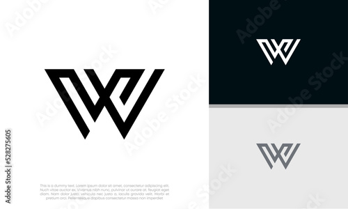 Initials W logo design. Initial Letter Logo. Innovative high tech logo template.