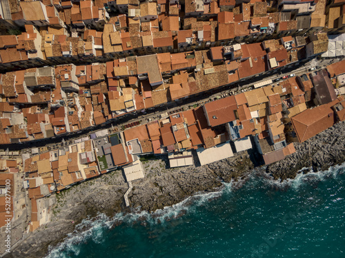 Aerial view of Sicily coastline summer vibes