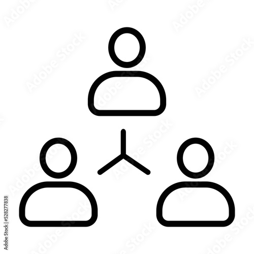 Business Team Building leadership hierarchy diagram thin line style icon 