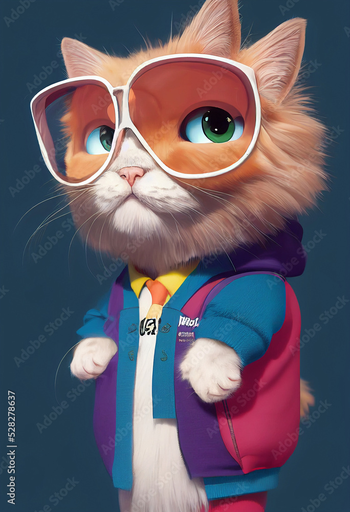 Fototapeta premium cute cat student